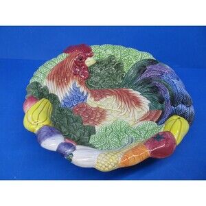 Fitz And Floyd Vintage Home Fragrance Collection  11" Large Rooster Bowl